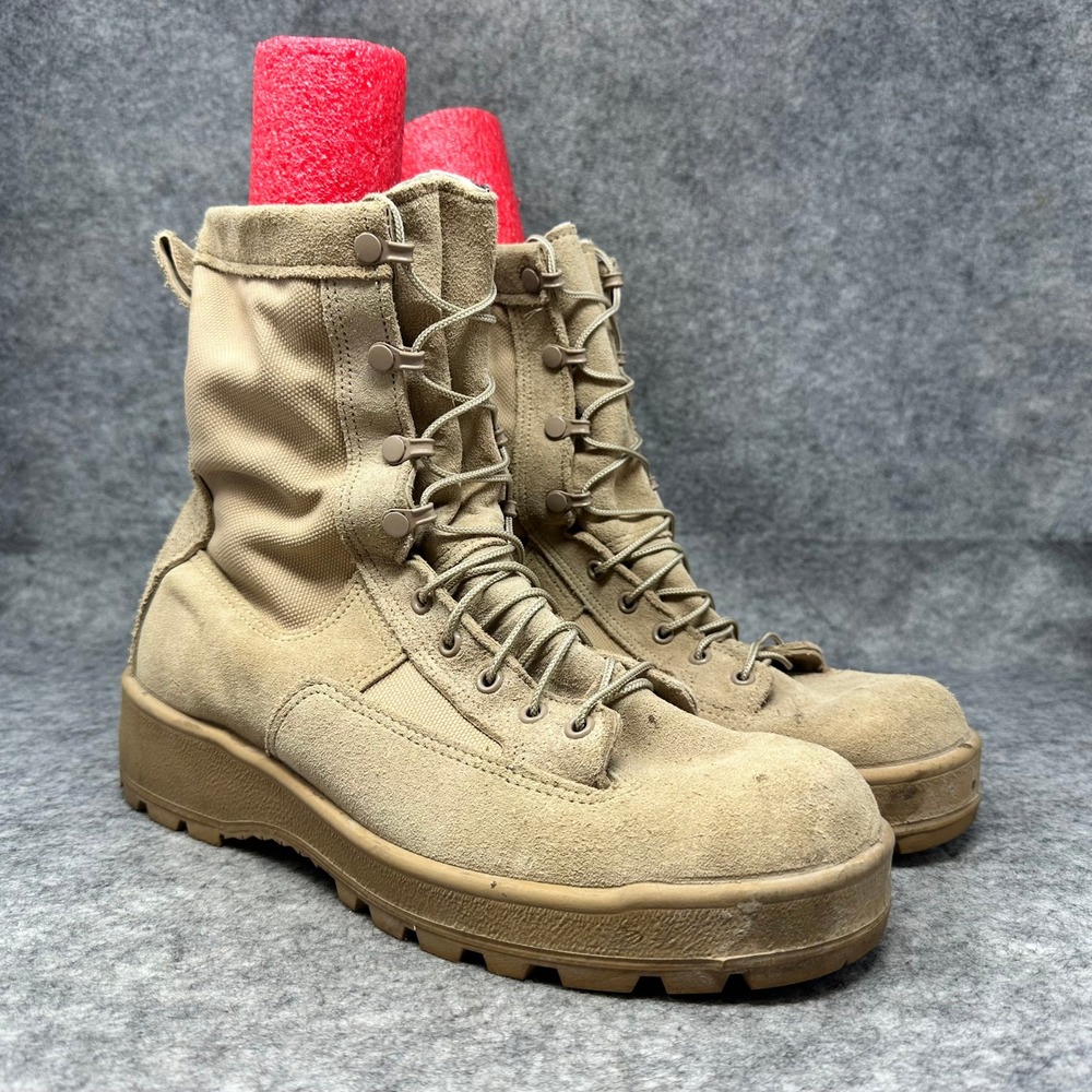 Wellco Combat Military Tactical Vibram Boots MENS SIZE 11 W Desert Tan Leather